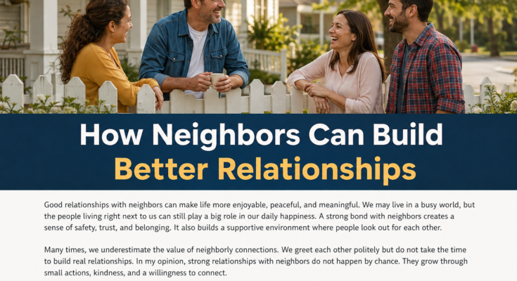 How Neighbors Can Build Better Relationships