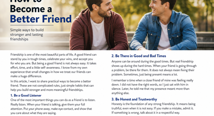 How to Become a Better Friend